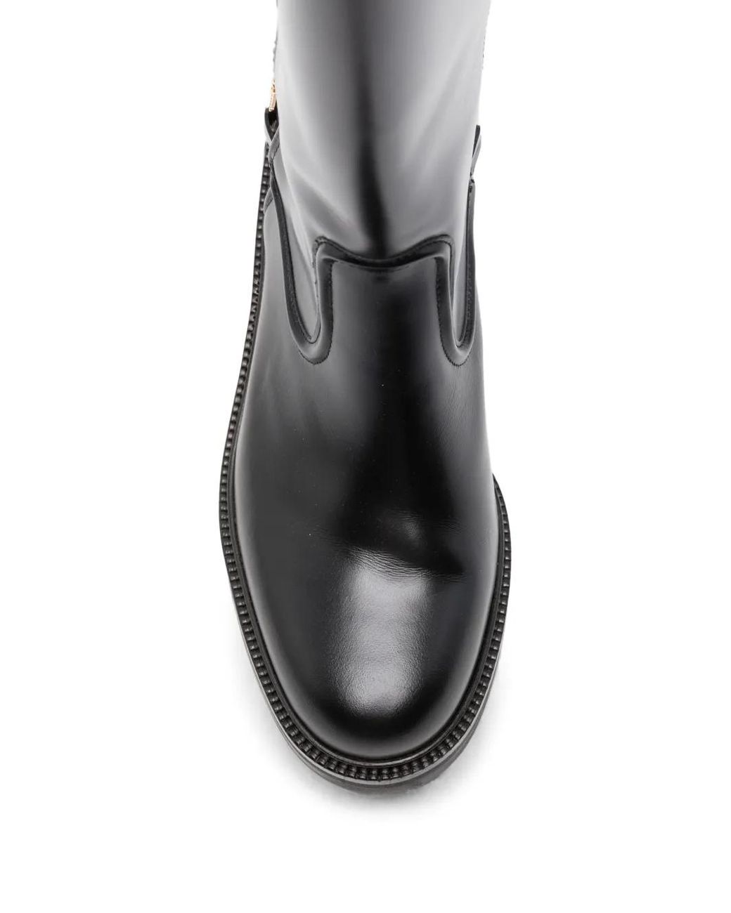 Maje Black Heitor Round-Toe Chain-Detail Boots