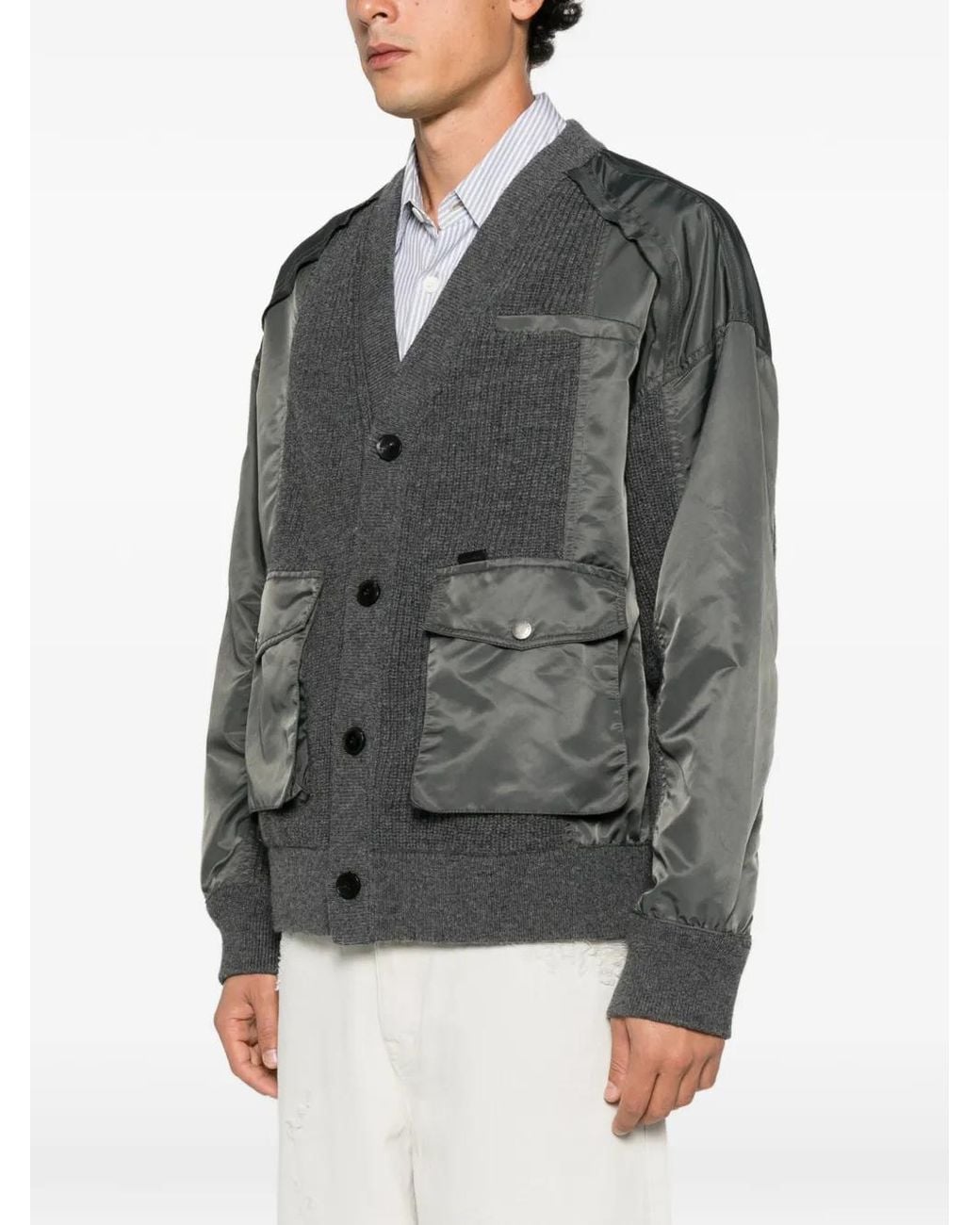 Feng Chen Wang Black Layered Cardigan for men