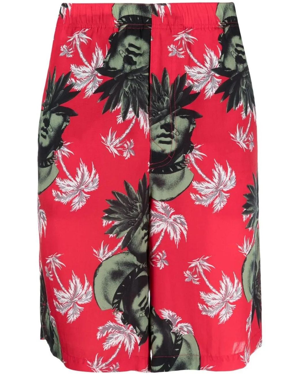 Undercover Red Graphic-Print Bermuda Shorts for men