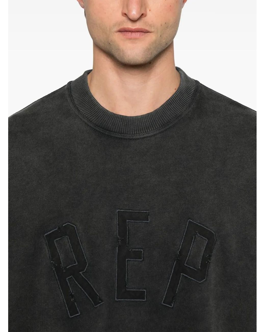 Represent Black Rep Applique Sweatshirt for men