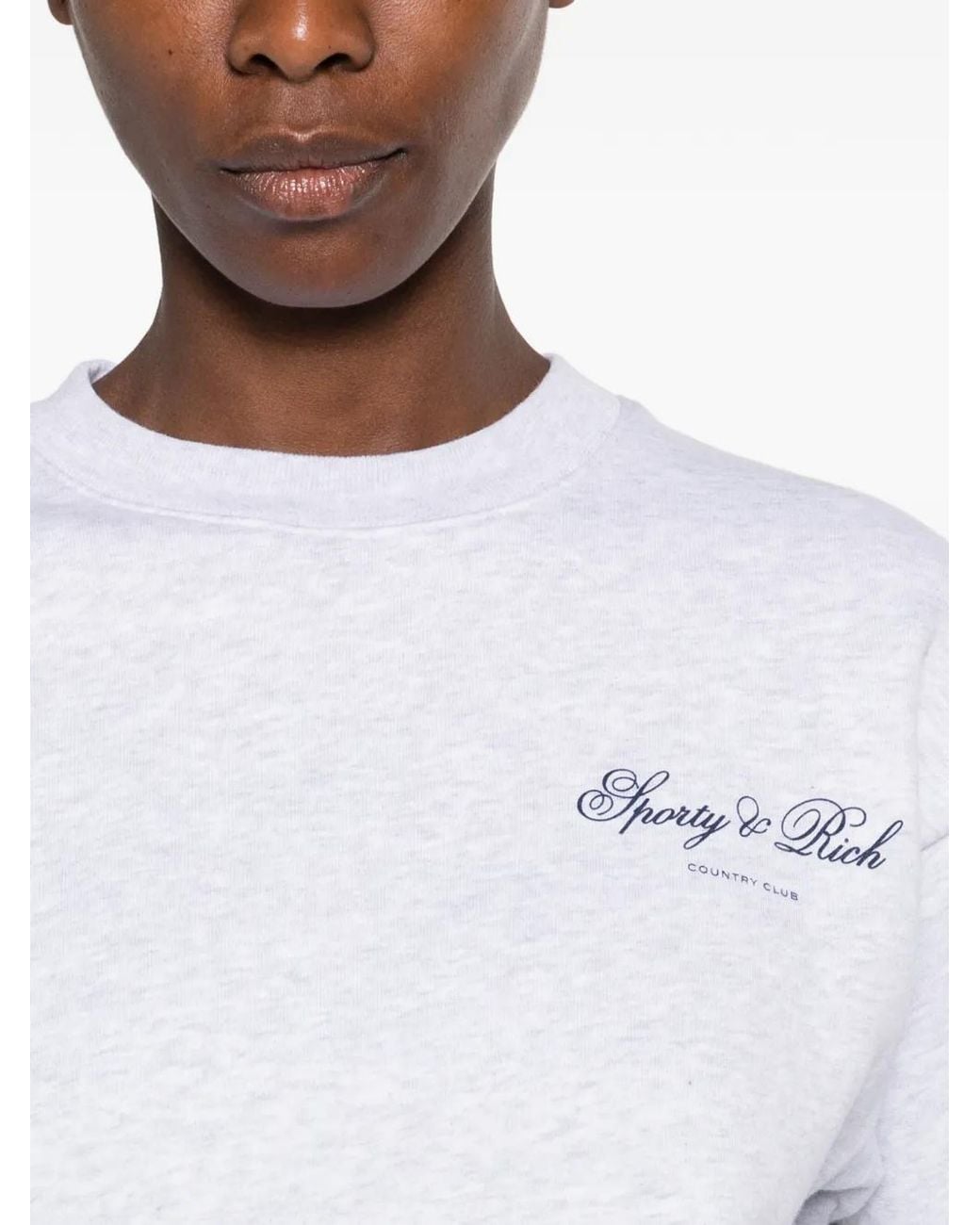 Sporty & Rich White Logo-Print Sweatshirt