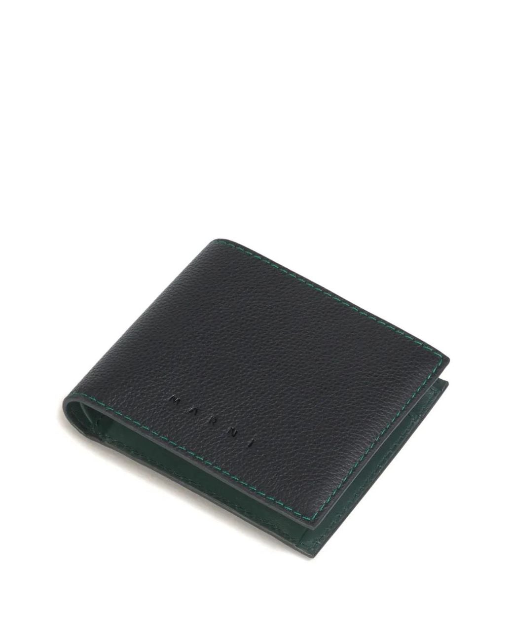 Marni Black Pebbled-Stitched Leather Wallet for men