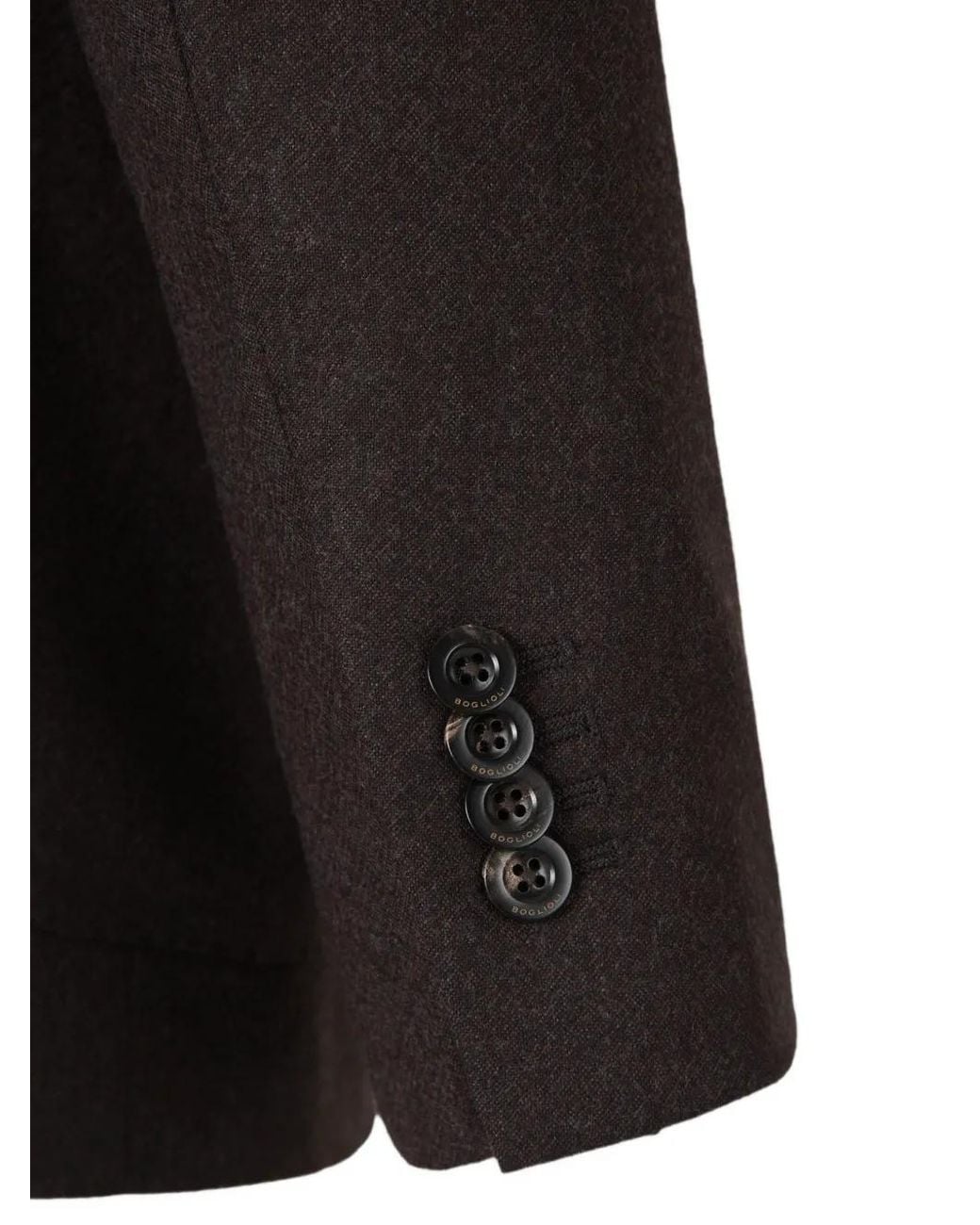 Boglioli Black Notch-Lapel Wool Blazer for men