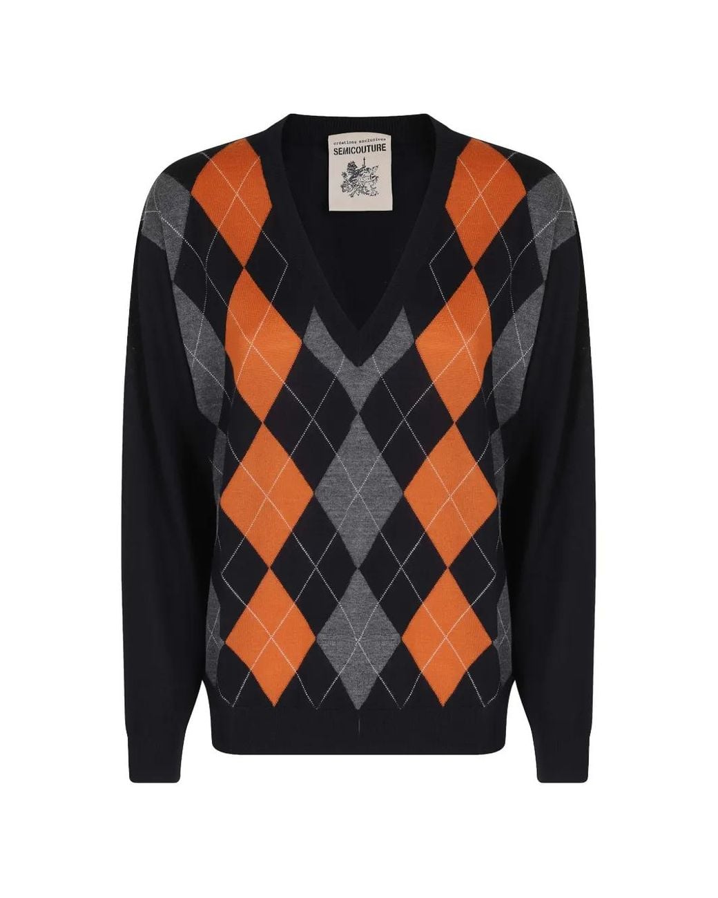Semicouture Black Pull En Laine Vierge