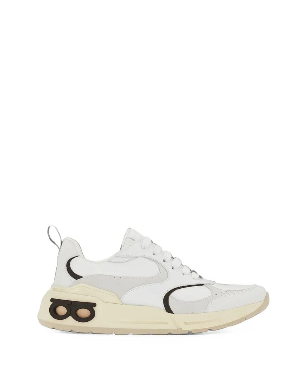 Ferragamo White Logo-Detail Sneakers