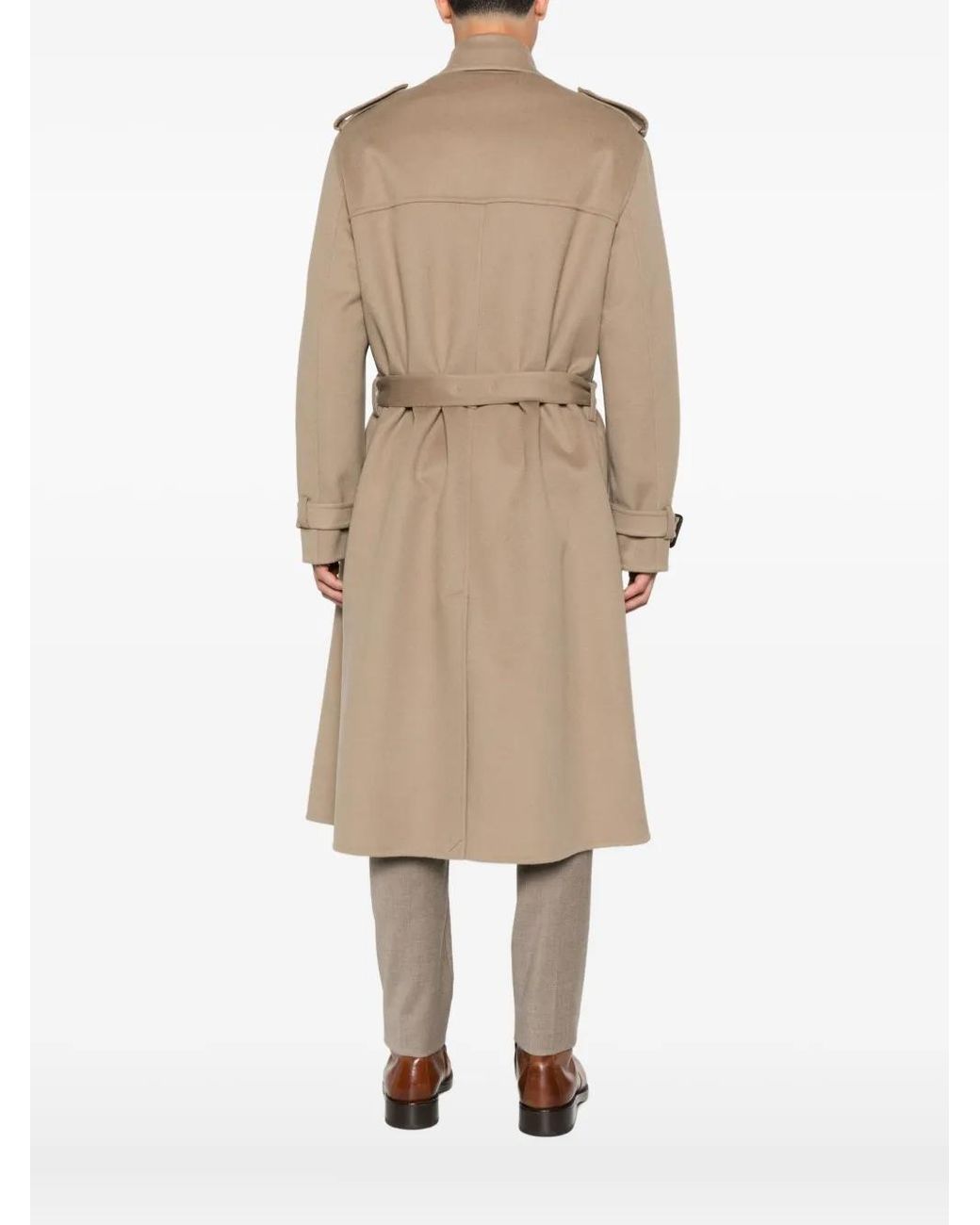 Canali Natural Belted Double-Breasted Coat for men