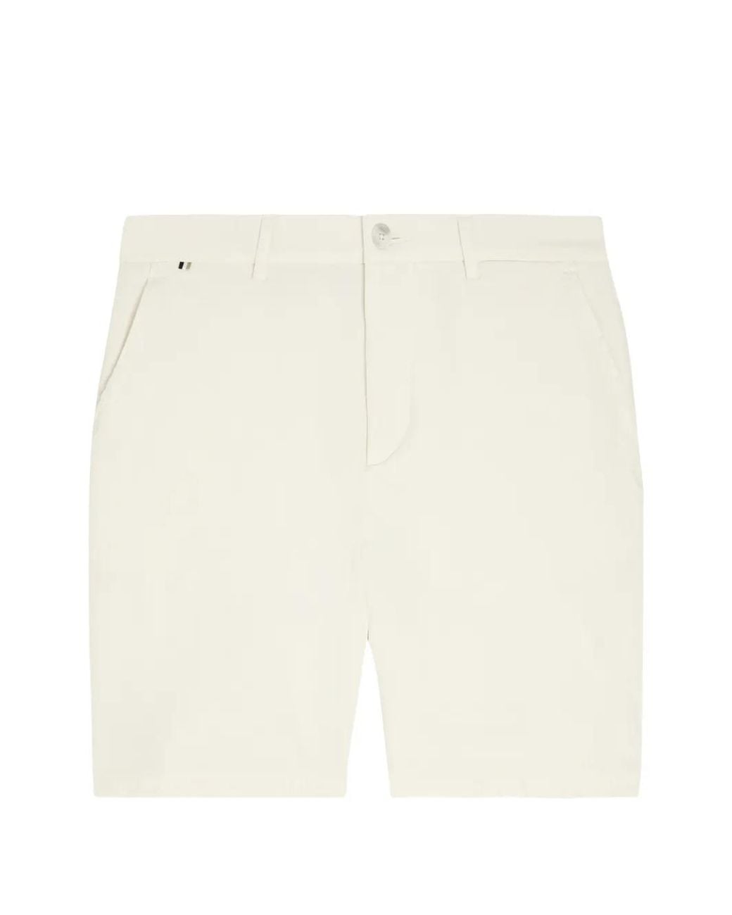 Boss White Kane Belt-Loop Shorts for men