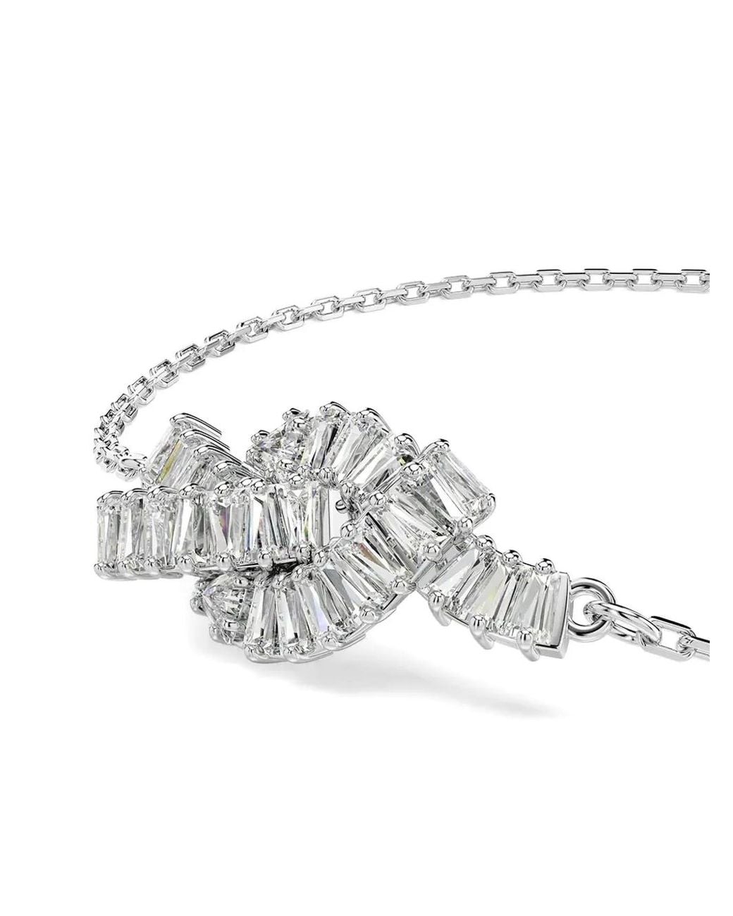 Swarovski White Matrix Baguette-Crystal Knot Bracelet