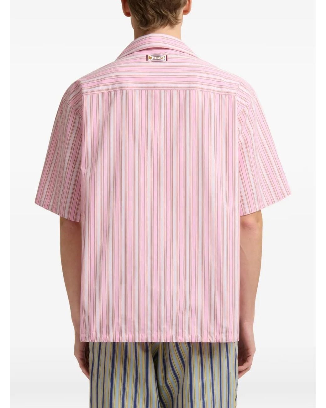 Camisa A Rayas Con Cordones Marni de hombre de color Pink