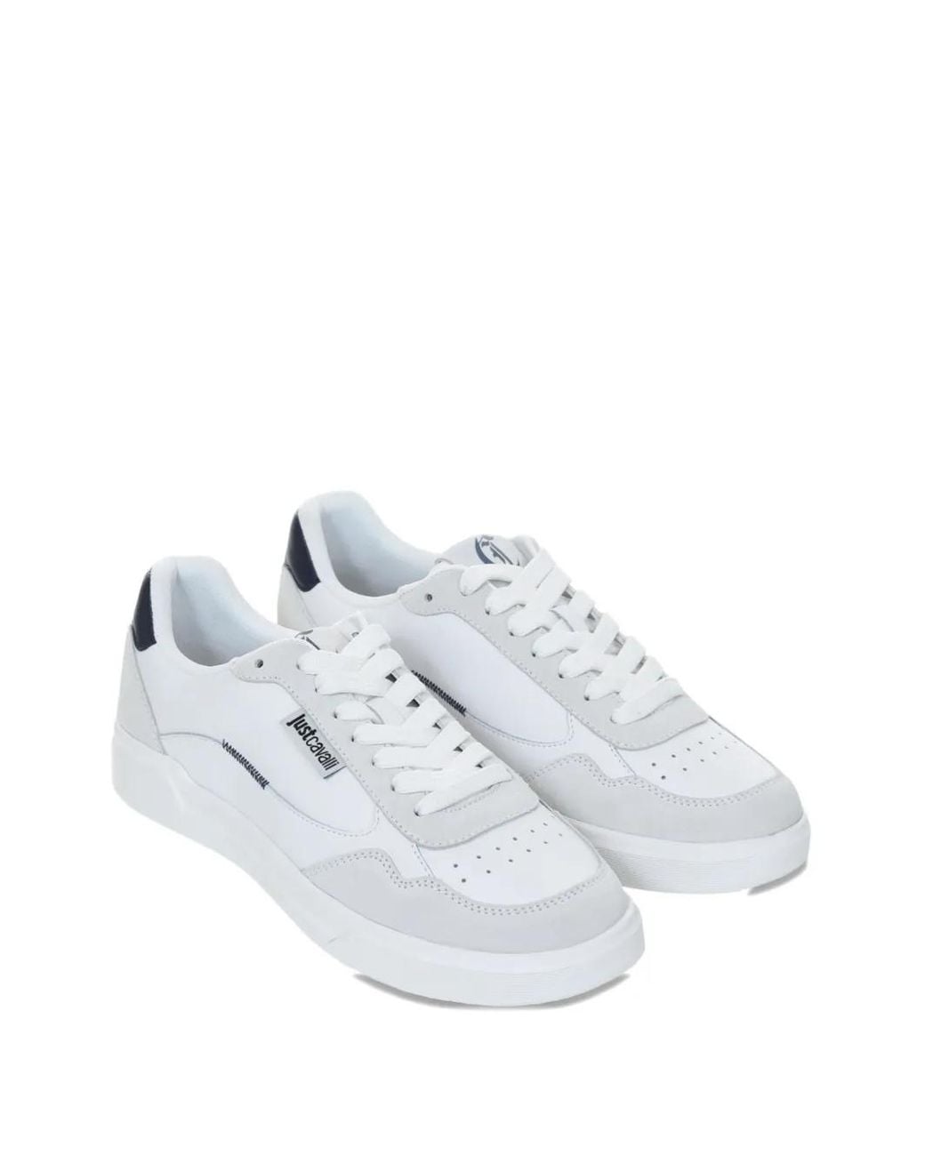 Just Cavalli White Leather Panel Sneakers for men