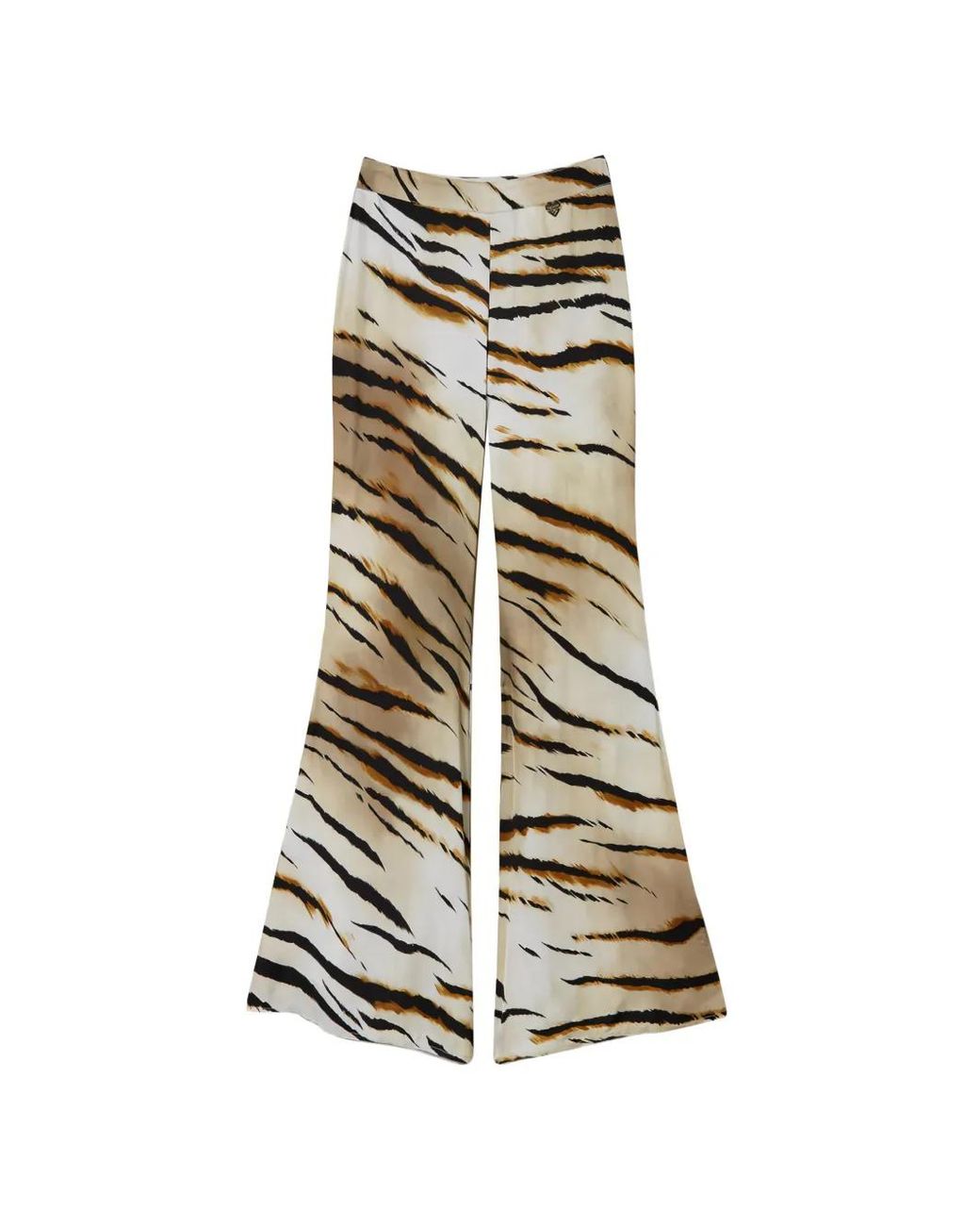 Twinset White Pantalon En Serge À Imprimé Animalier