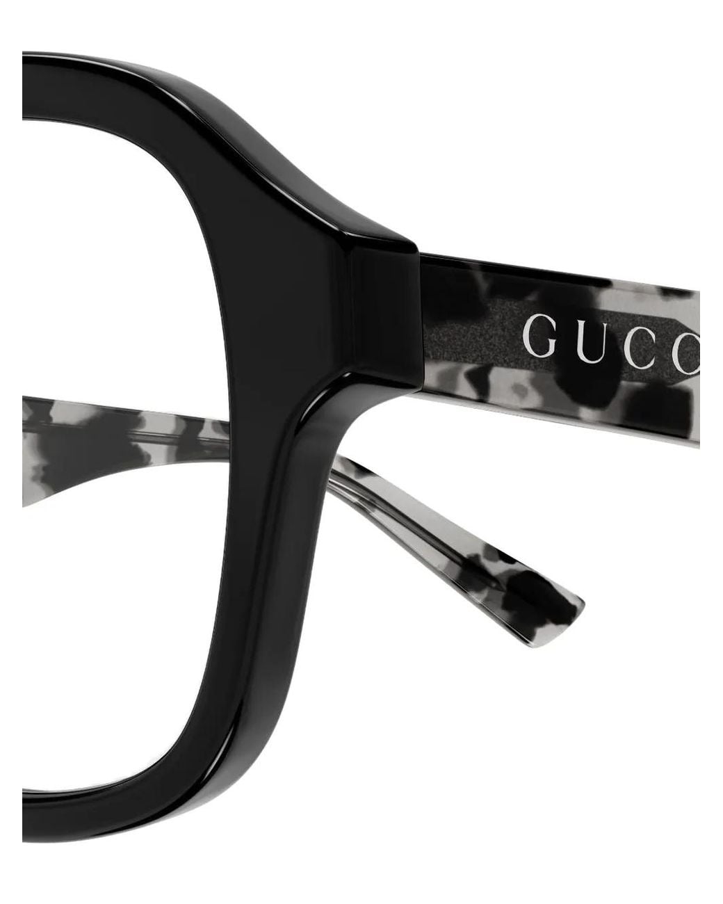 Gucci Black Pilot-Frame Tortoiseshell-Effect Glasses for men