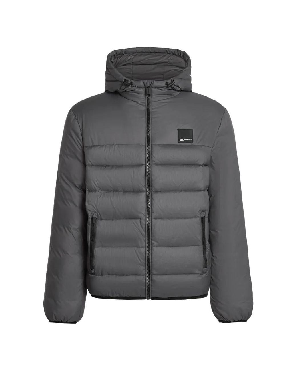 Karl Lagerfeld Gray Hooded Padded Jacket for men