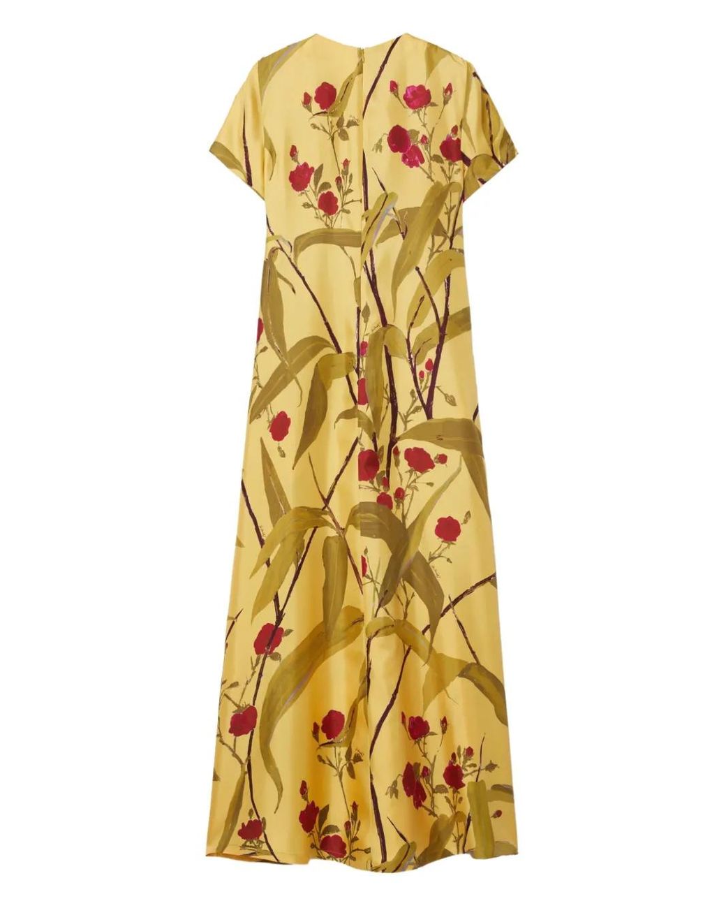 LaDoubleJ Metallic Floral-Print Swing Midi Day Dress