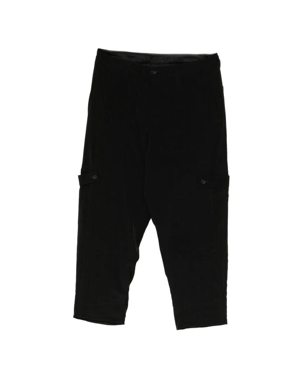 Yohji Yamamoto Black Tab-Detail Padded Cargo Pants for men