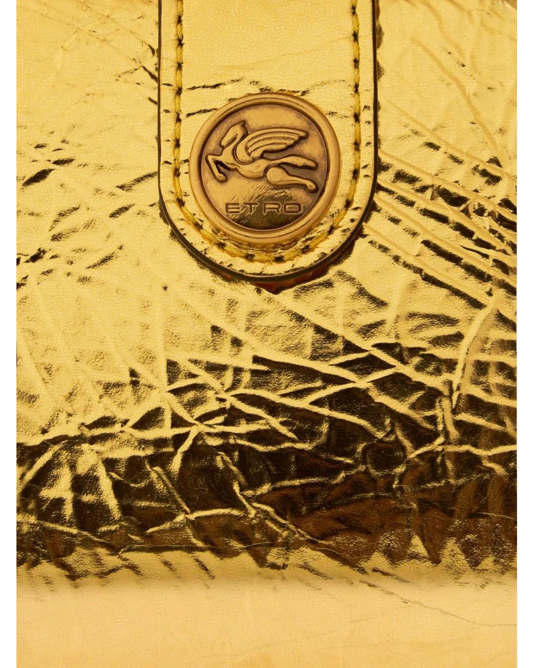 Etro Metallic Laminated Leather Wallet