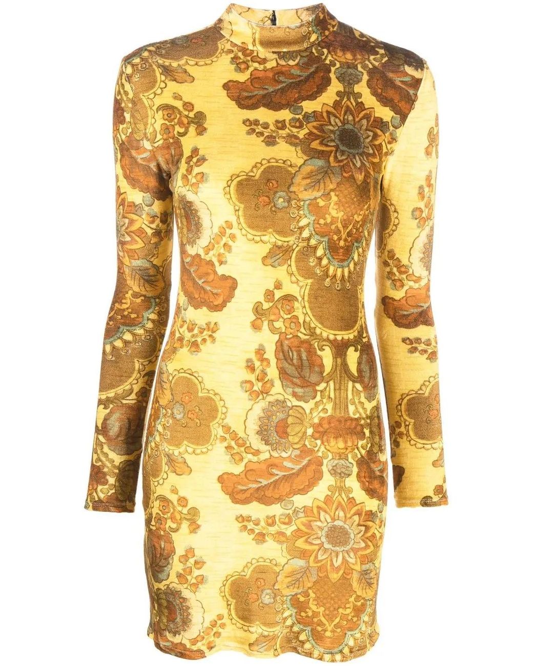 Kwaidan Editions Yellow All-Over Graphic-Print Dress