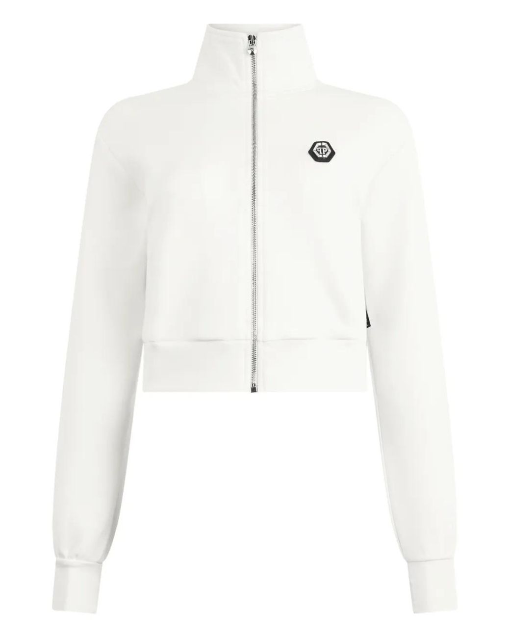 Philipp Plein White Chenille Zip Jacket Fatale