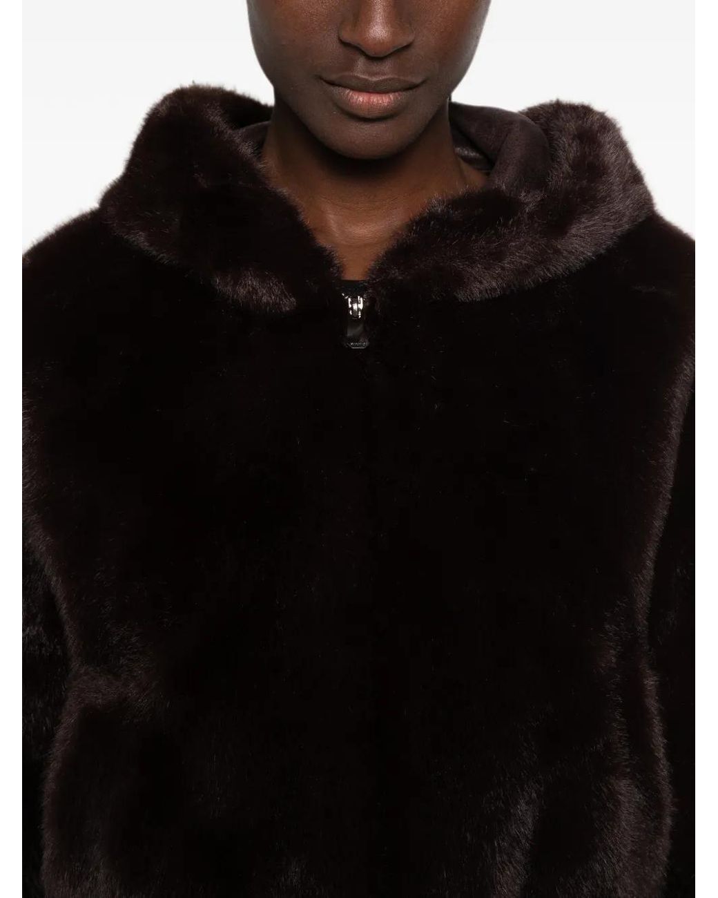 Pinko Black Gasteria Faux Fur Cropped Jacket