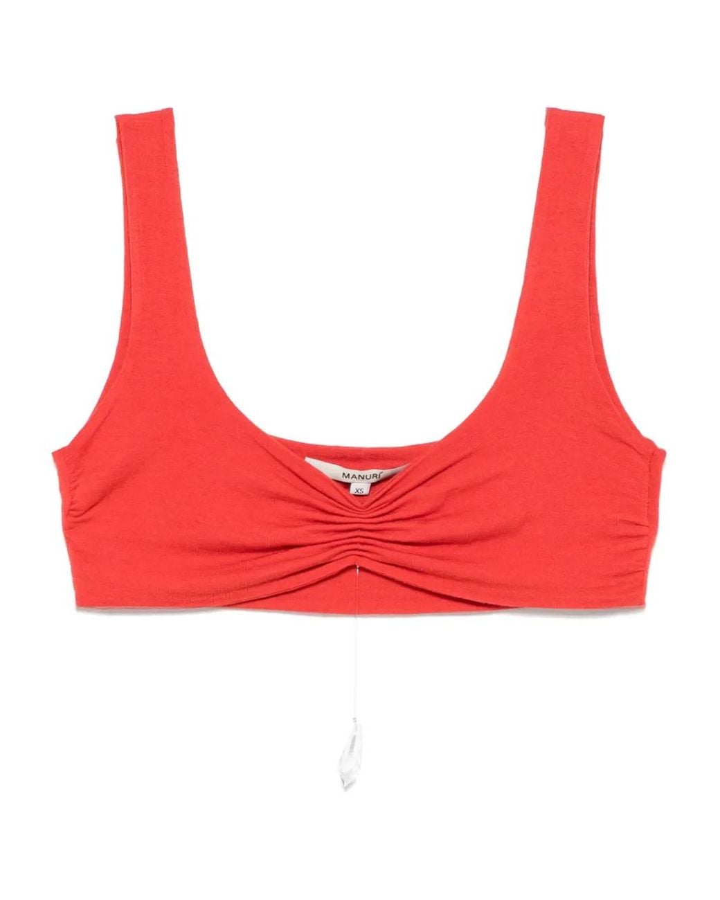 MANURI Gathered Cropped Top