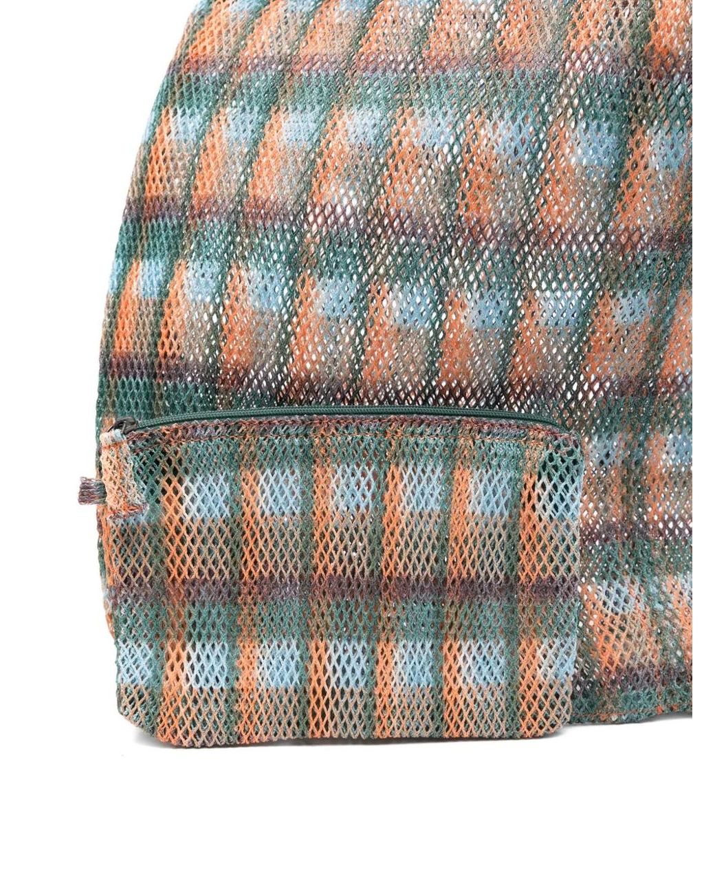 Epice Orange Udaipur Check-Pattern Tote Bag