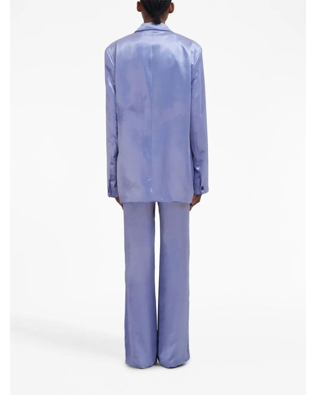 Marni Blue Gima Single-Breasted Satin Blazer