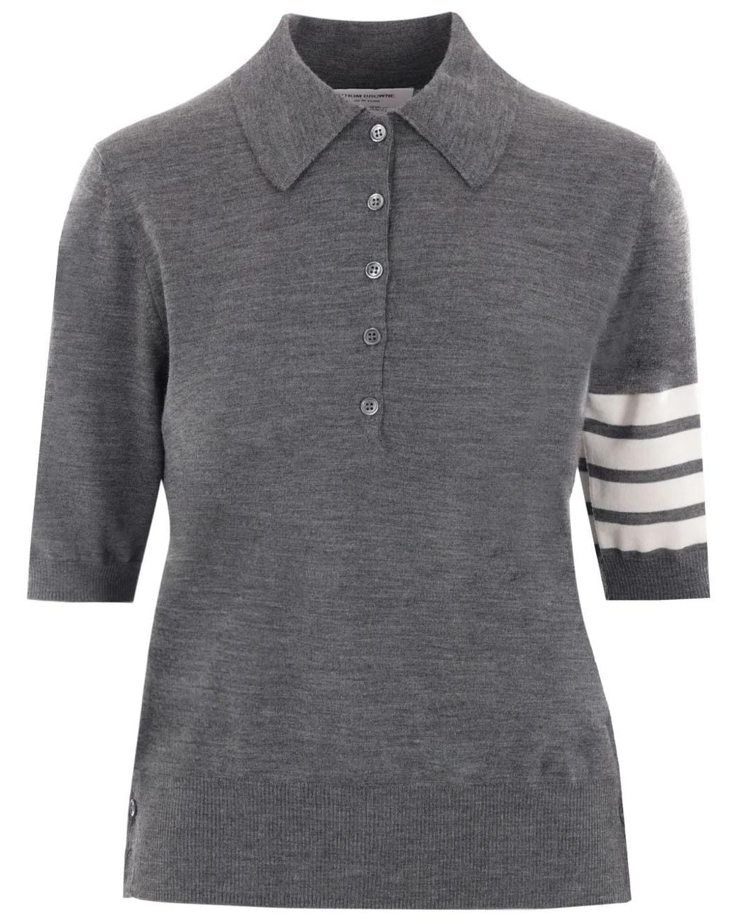 Thom Browne Gray Shirt Collar Polo