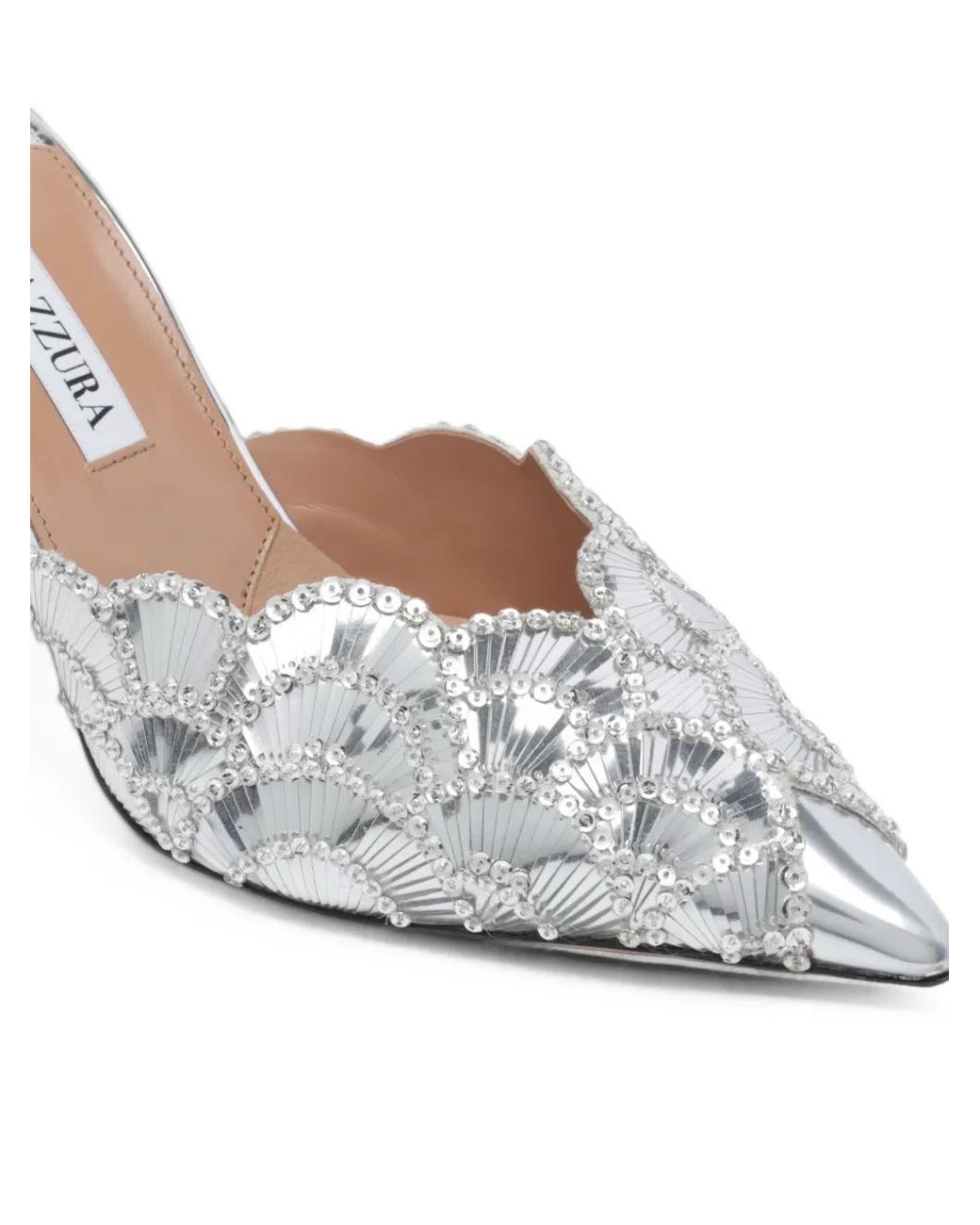 Aquazzura White Ce Soir Mules 85