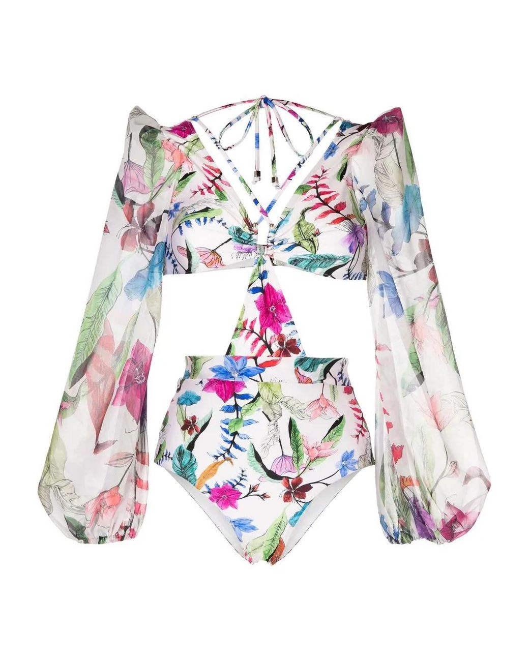 PATBO White Zamia Cut-Out Bodysuit