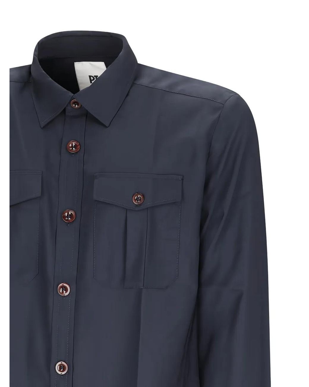 PT Torino Blue Chemise À Poches Poitrine for men