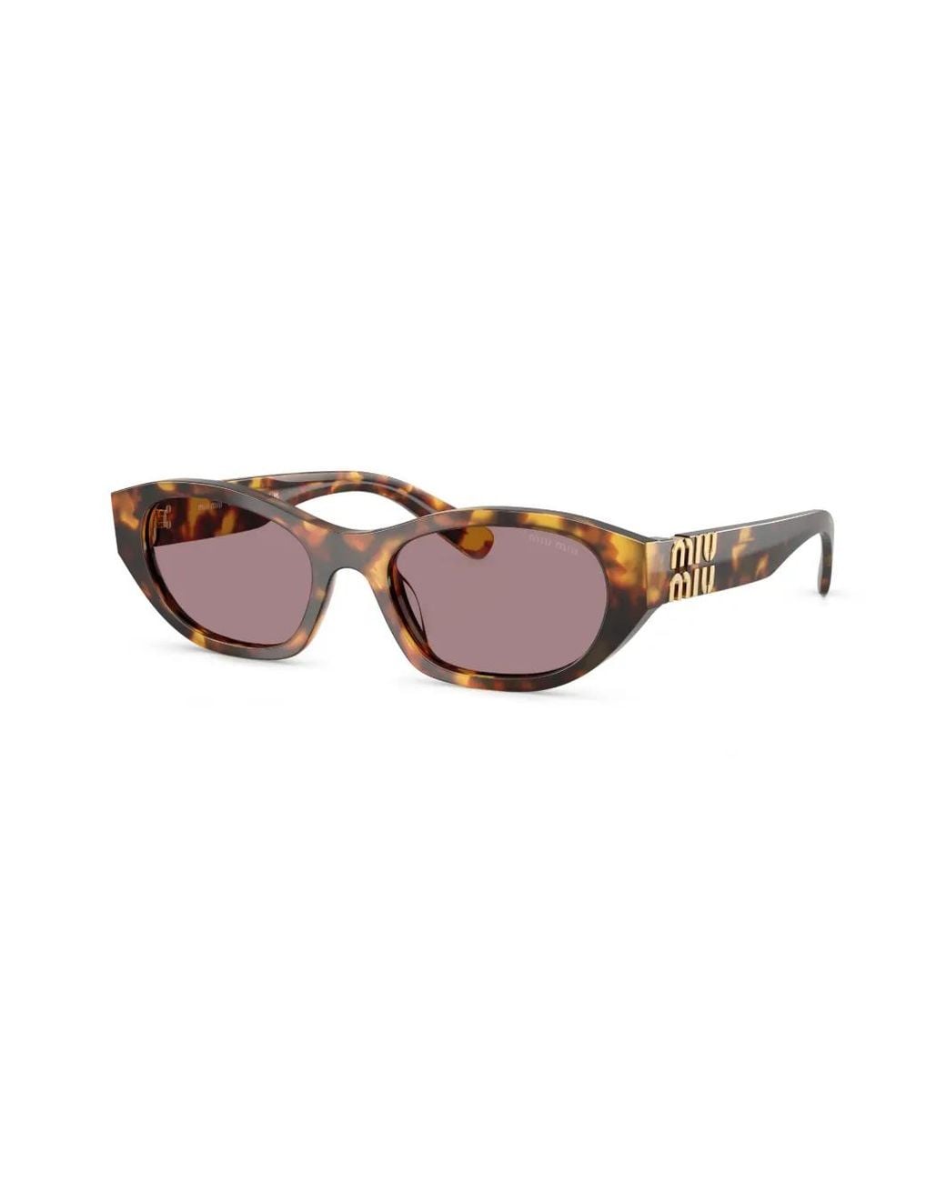 Miu Miu Green Tortoiseshell-Effect Cat-Eye Sunglasses