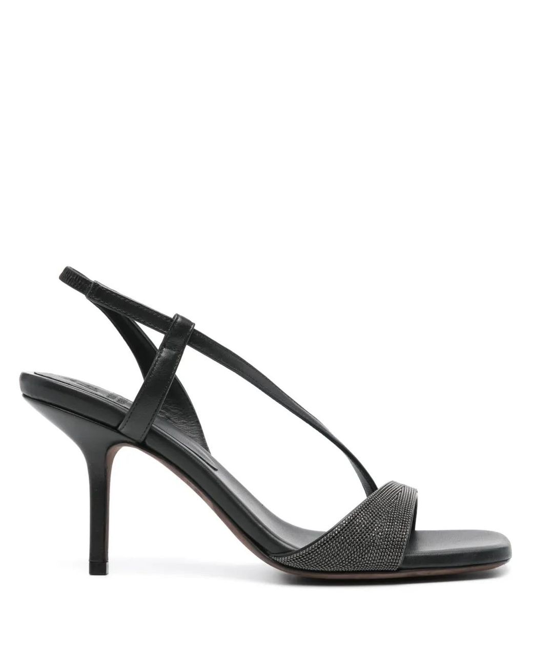 Brunello Cucinelli Black Chic Leather Sandals For