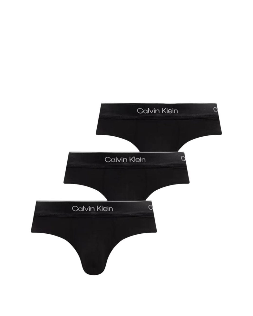 Calvin Klein Black Logo-Waistband Briefs (Set Of Three) for men