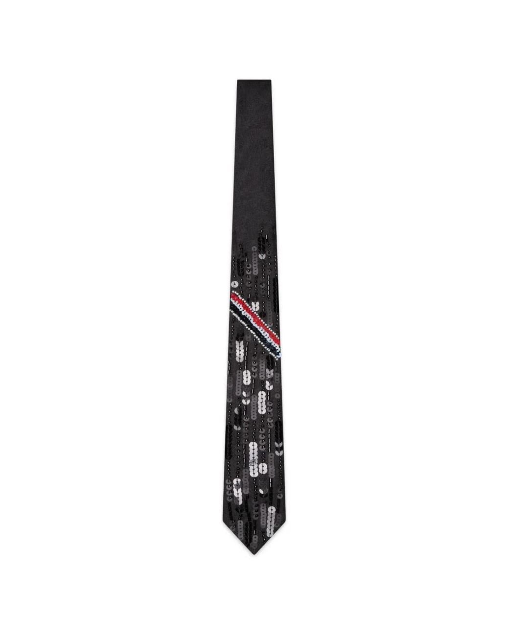 Thom Browne White Sequin-Embellished Tie