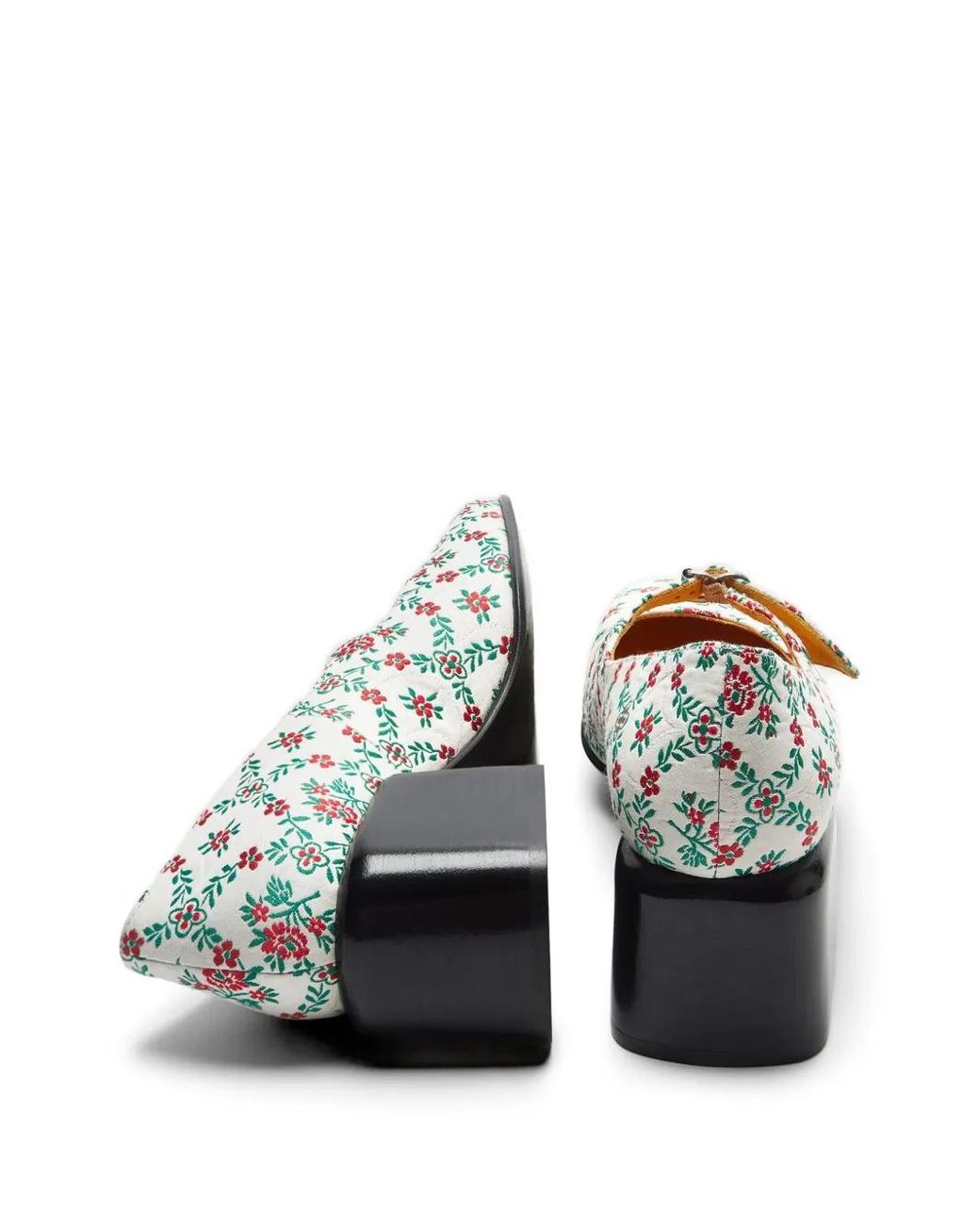 LILI CURIA White Ginger Mary Jane Floral Pumps