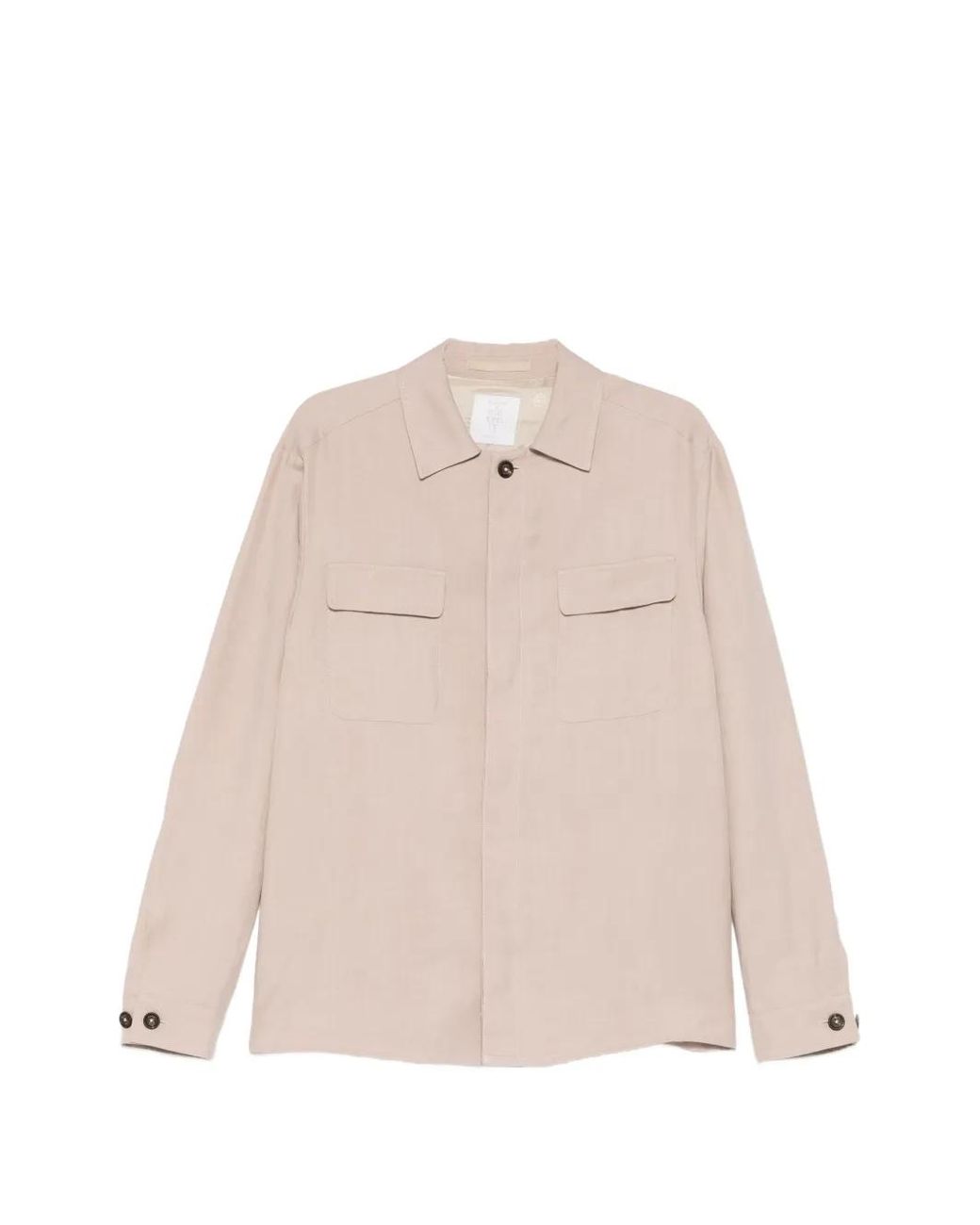 Eleventy Natural Polo-Collar Shirt Jacket for men