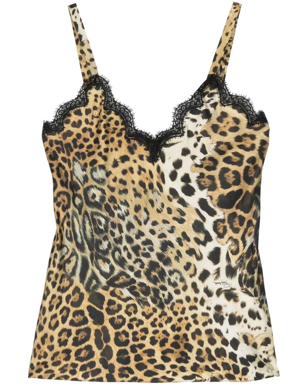 Roberto Cavalli Brown Leopard-Print Top