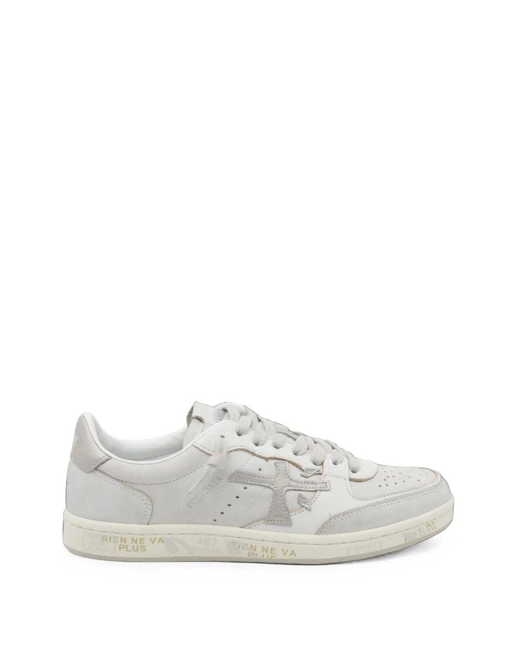 Premiata White Bskt Clay 8447 Logo-Patch Sneakers for men