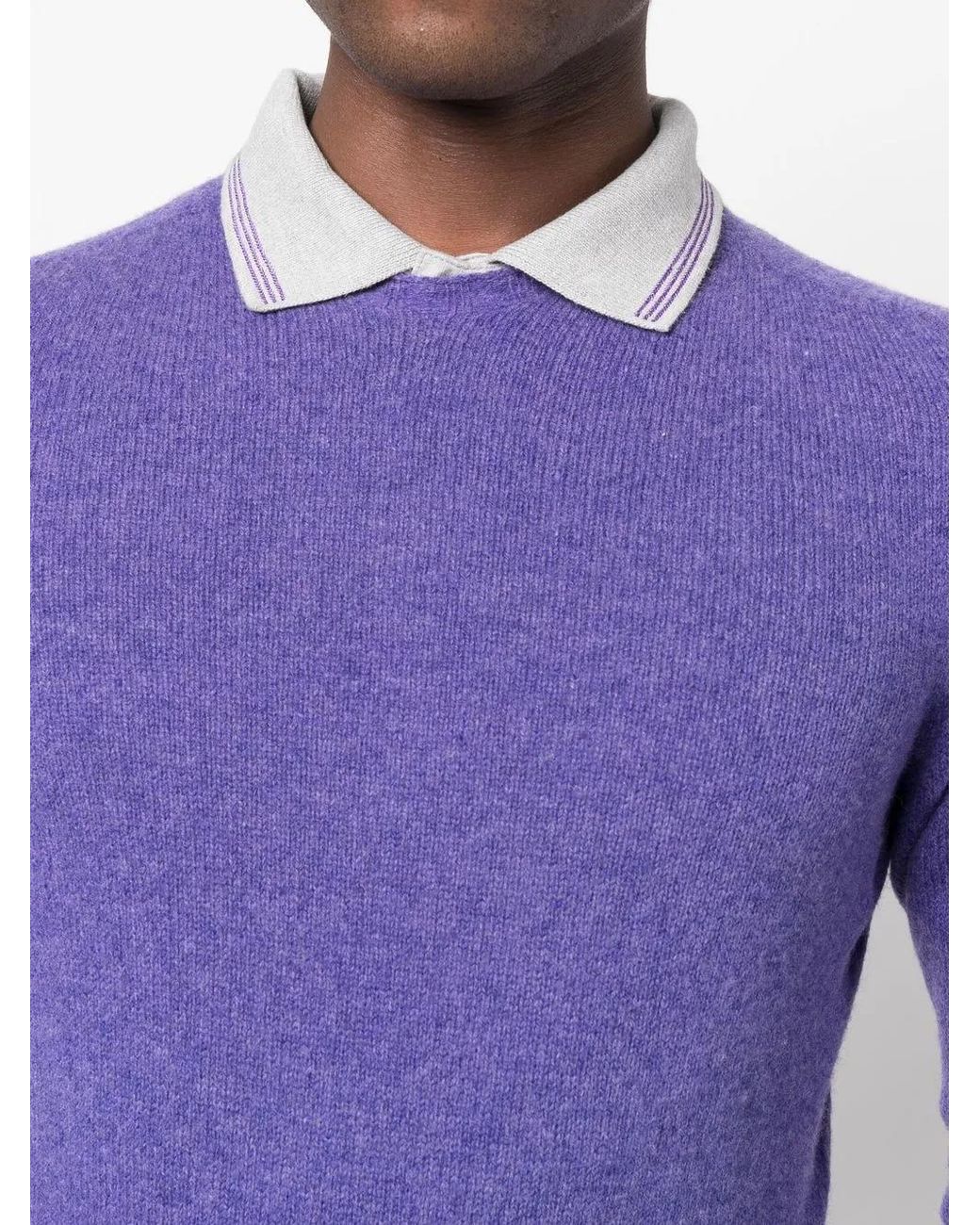 Jacob Cohen Blue Polo-Collar Cotton Sweatshirt for men