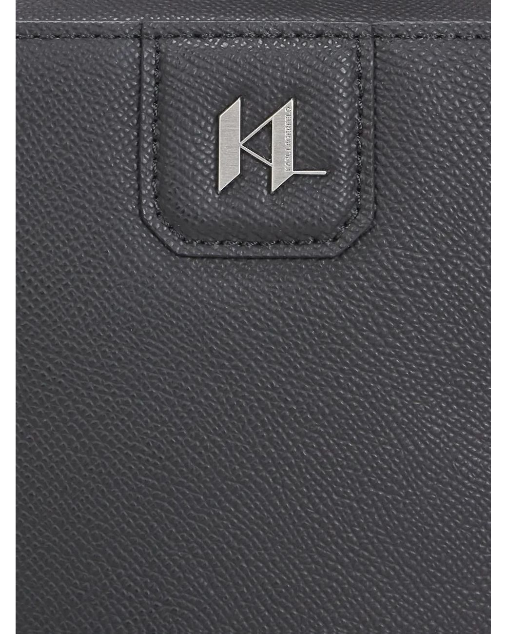 Karl Lagerfeld Black K/Monogram Leather Messenger Bag for men