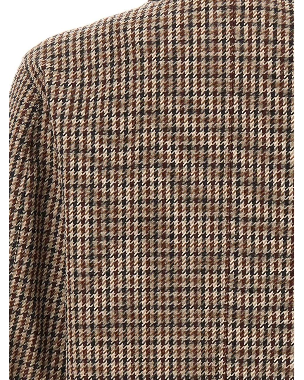 Boss Brown Relaxed-Fit Wool-Blend Jacket With Vichy Check for men