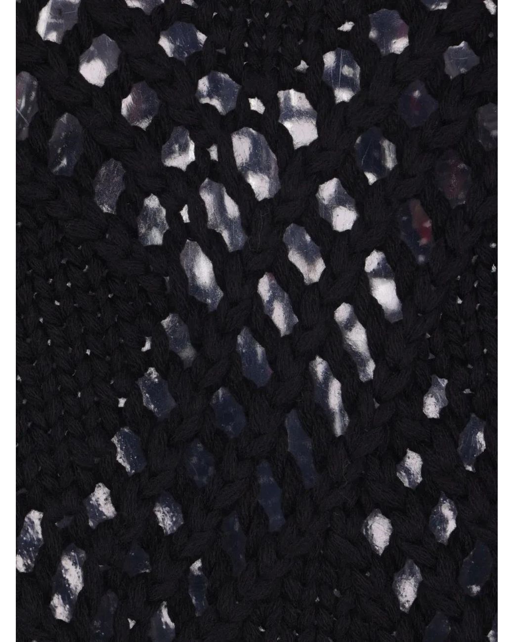 Jil Sander Black Geometric-Pattern Knit Sweater for men