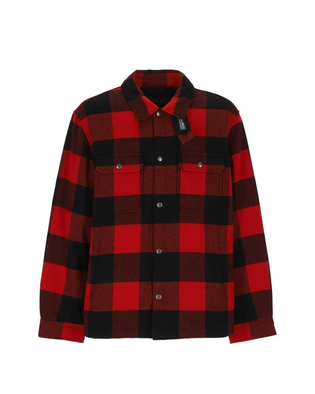 Woolrich Red Check-Pattern Shirt Jacket for men