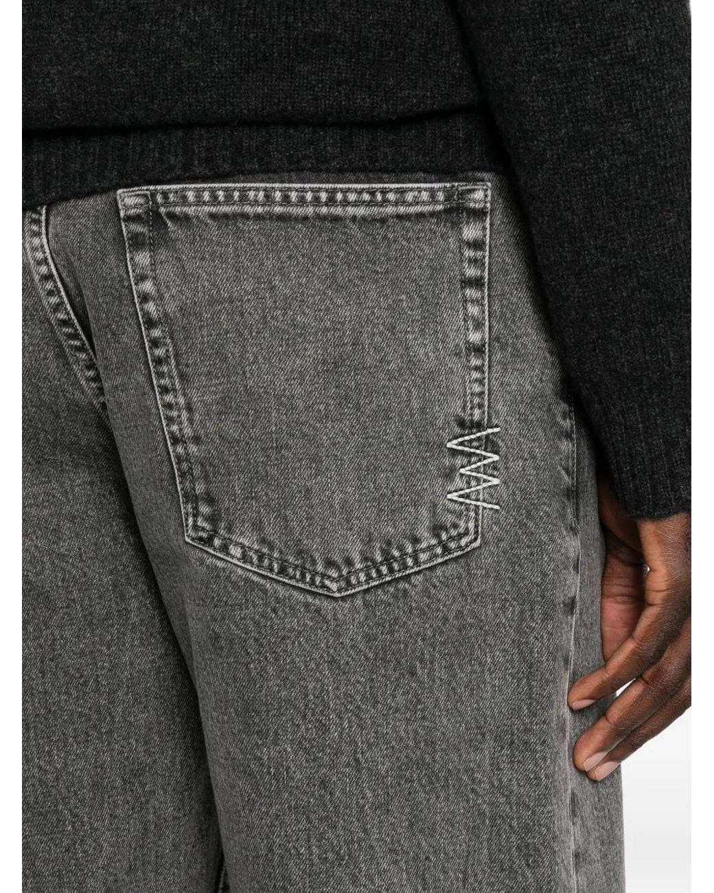 Amaranto Gray Five-Pocket Straight-Leg Jeans for men