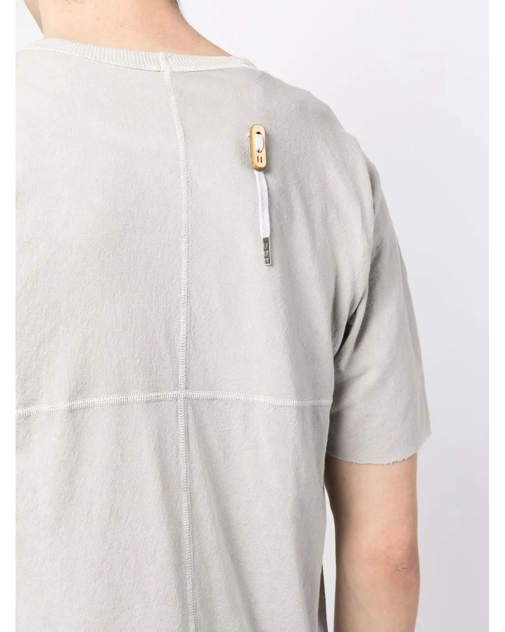 Boris Bidjan Saberi White Lace-Up-Detail Longline T-Shirt for men