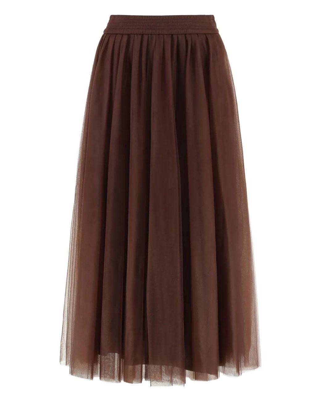 Fabiana Filippi Brown Midi Tulle Skirt