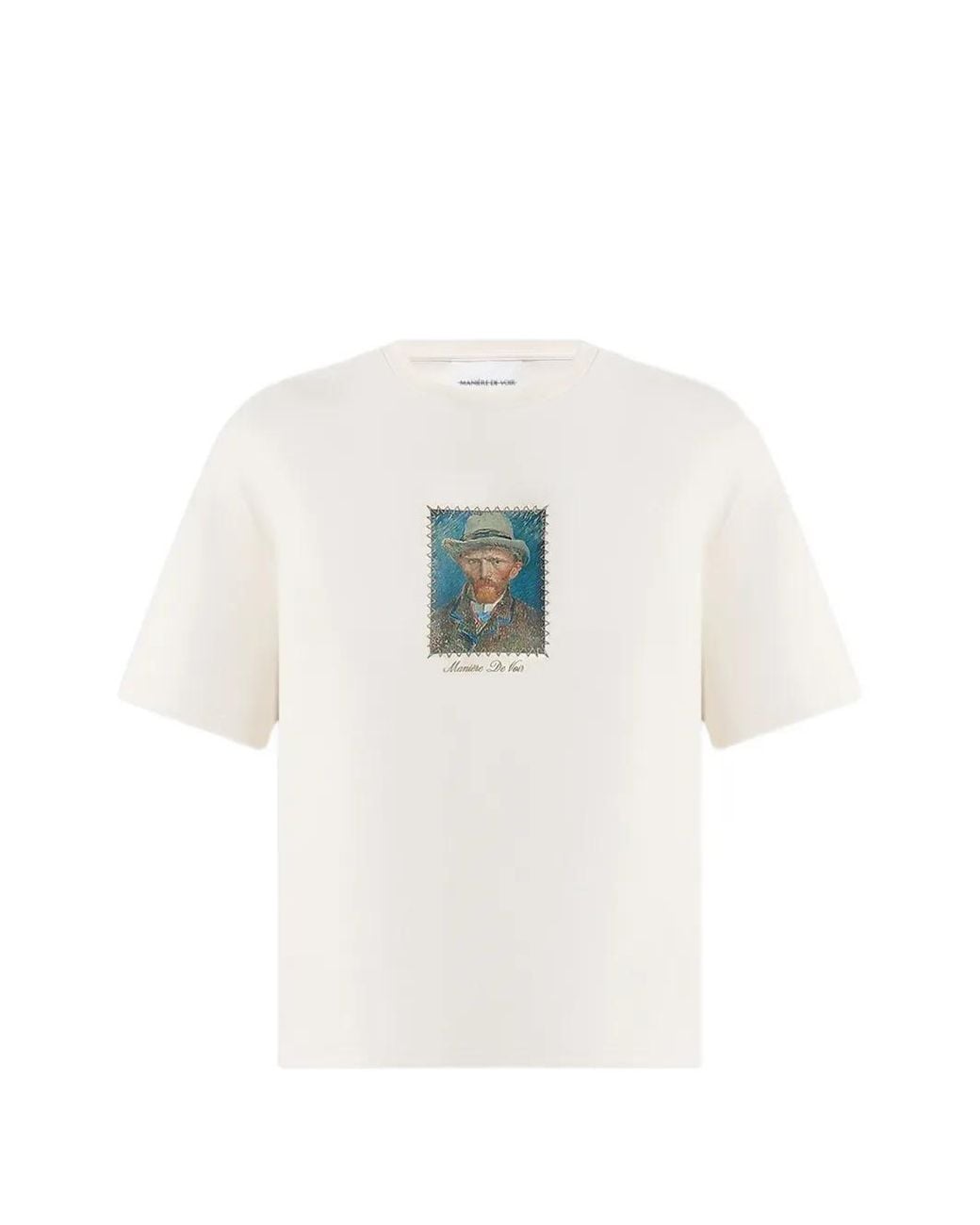 Manière De Voir White Anders Almond Blossoms Cotton T-Shirt for men