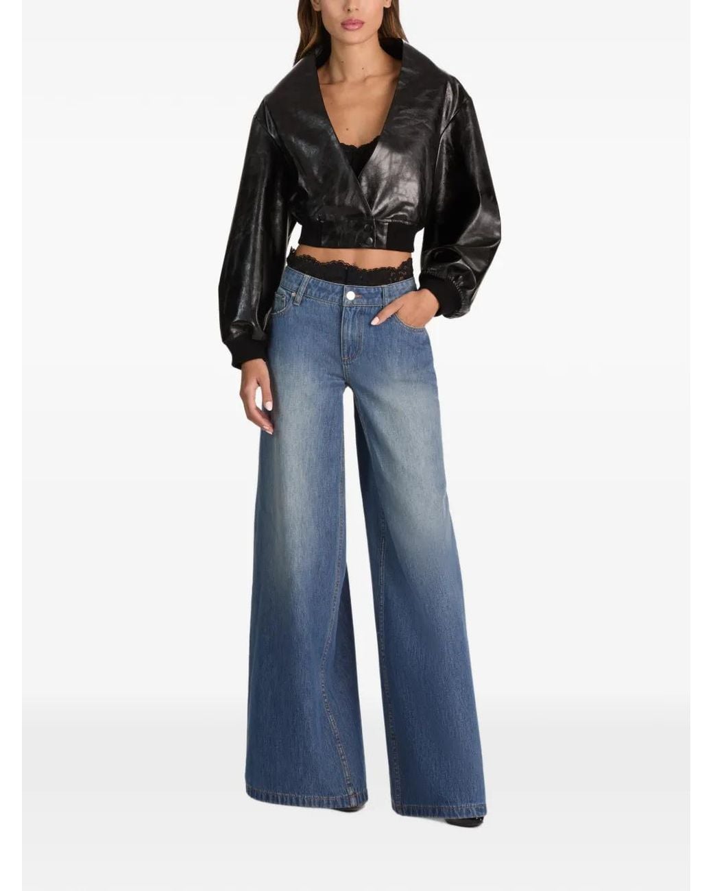 Alice + Olivia Black Sylvia Wrap Jacket