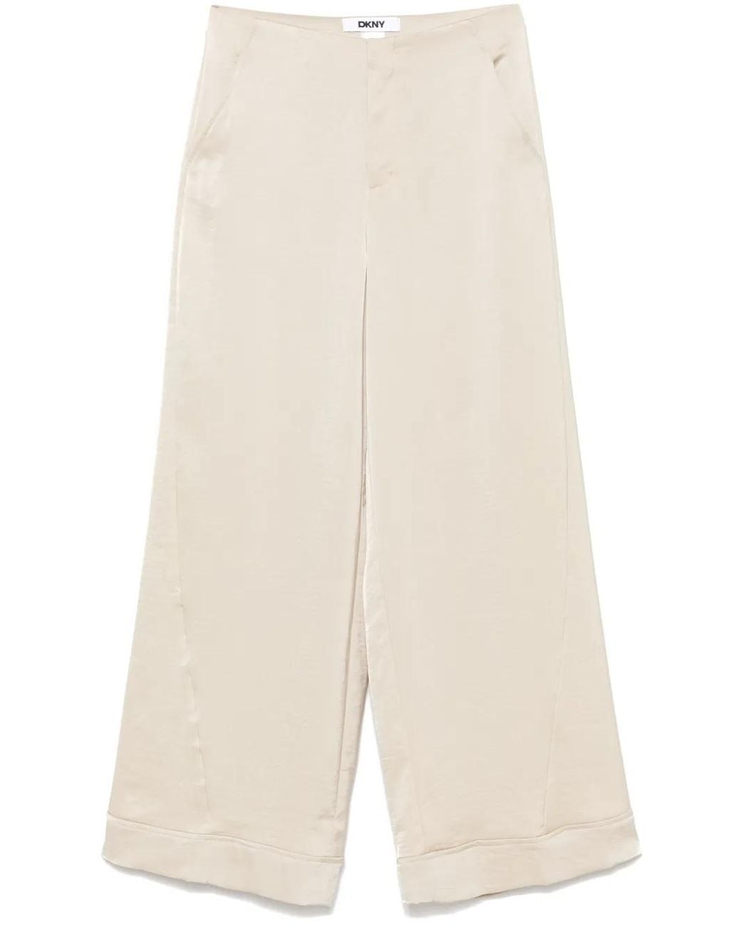 DKNY White Wide-Leg Trousers