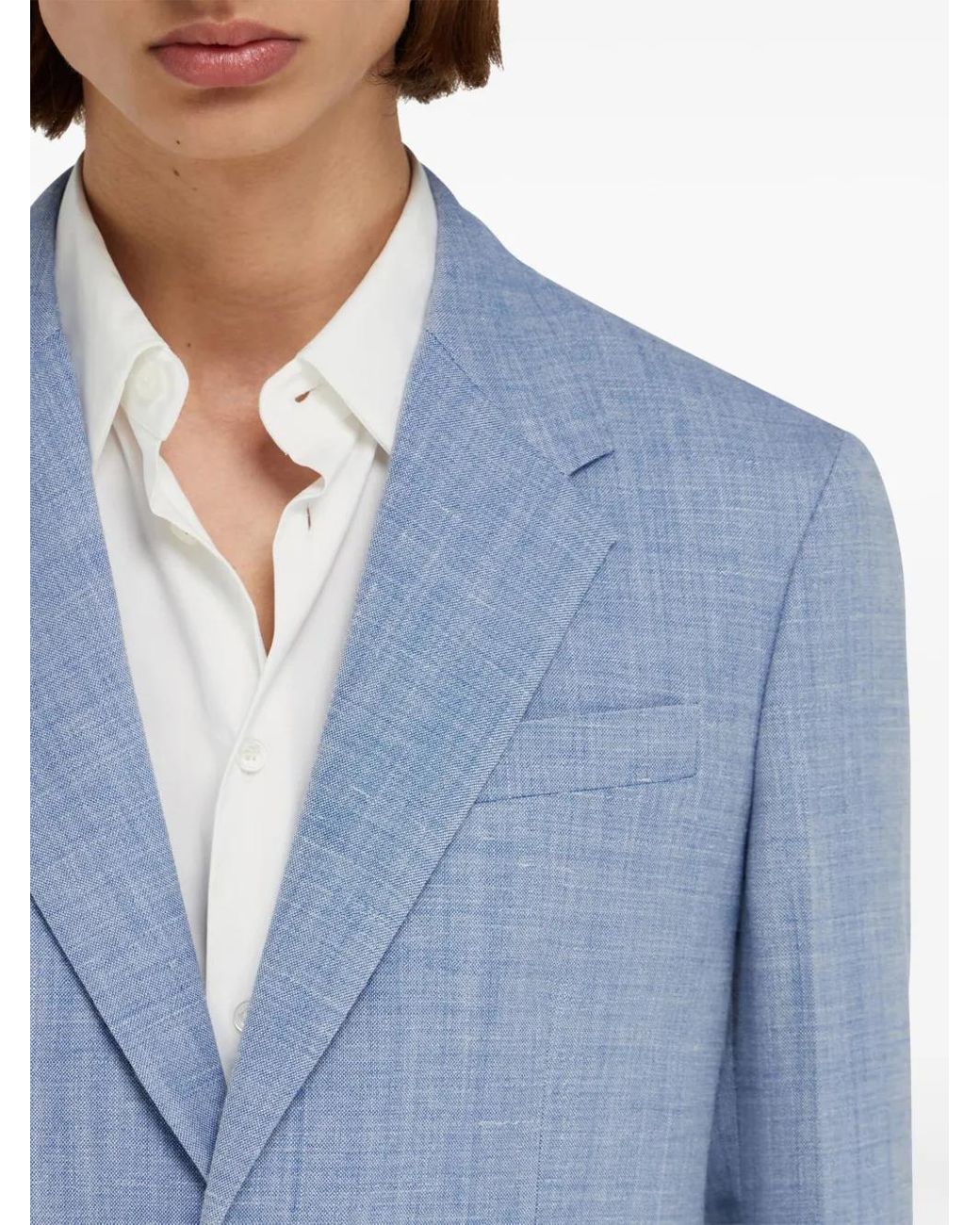 Ferragamo Blue Single-Breasted Blazer for men